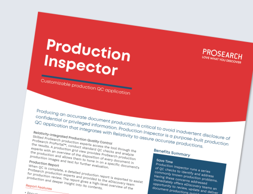 Production Inspector Solution Overview